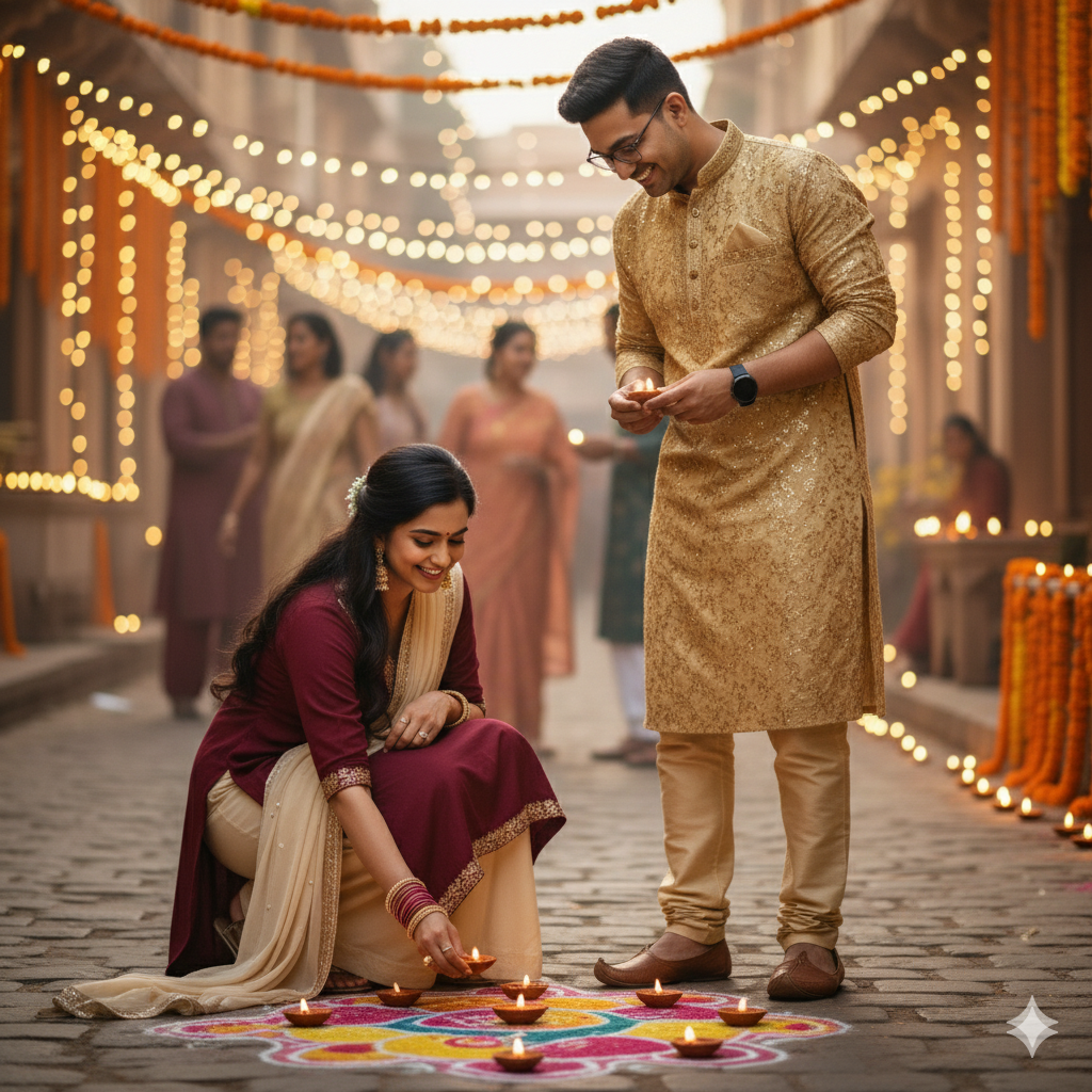 Traditional Diwali Setup