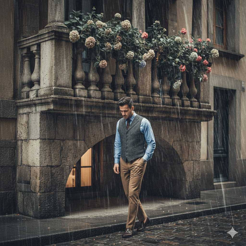 A rainy vintage editorial