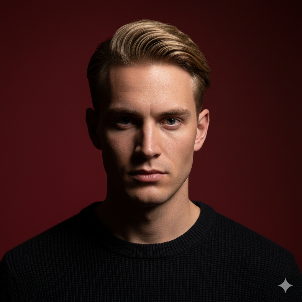 split lighting men photo prompt