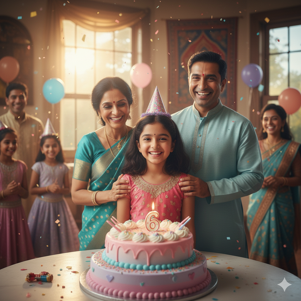 Girl celebrating her Birthday prompt