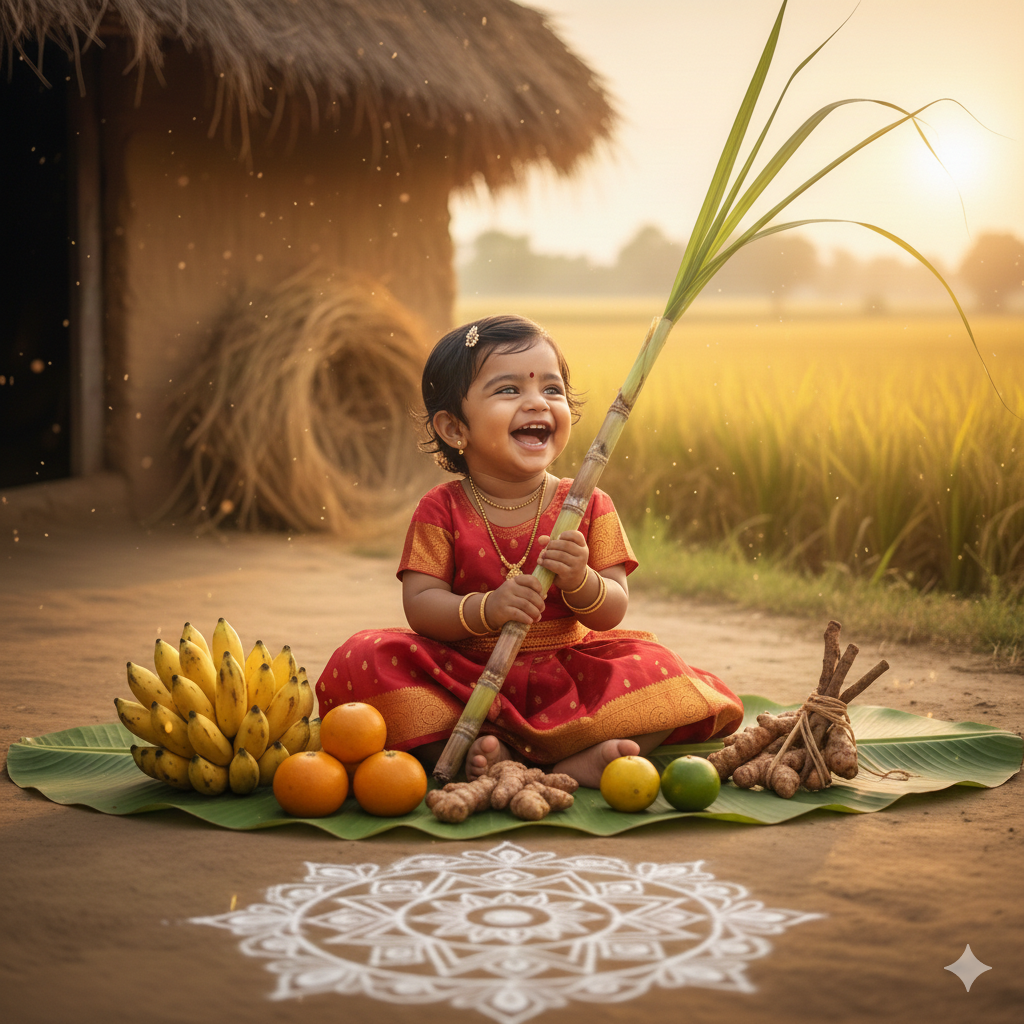 Little girl Sankranti photoshoot prompt